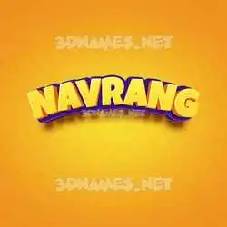 navrang in Orange Toon style - 3D name wallpaper