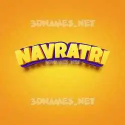 navratri in Orange Toon style - 3D name wallpaper