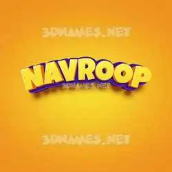 navroop in Orange Toon style - 3D name wallpaper