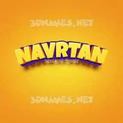 navrtan in Orange Toon style - 3D name wallpaper
