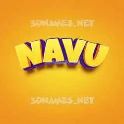 navu in Orange Toon style - 3D name wallpaper