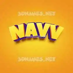 navv in Orange Toon style - 3D name wallpaper
