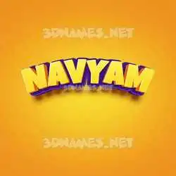 navyam in Orange Toon style - 3D name wallpaper