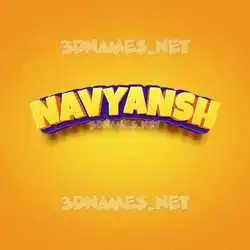 navyansh in Orange Toon style - 3D name wallpaper