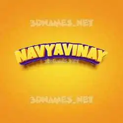 navyavinay in Orange Toon style - 3D name wallpaper
