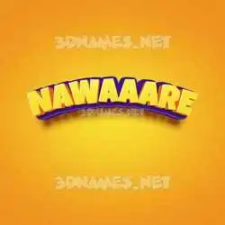 nawaaare in Orange Toon style - 3D name wallpaper
