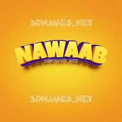 nawaab in Orange Toon style - 3D name wallpaper
