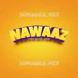 nawaaz in Orange Toon style - 3D name wallpaper