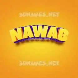 nawab in Orange Toon style - 3D name wallpaper