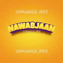 nawabjaan in Orange Toon style - 3D name wallpaper