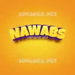 nawabs in Orange Toon style - 3D name wallpaper