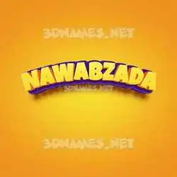 nawabzada in Orange Toon style - 3D name wallpaper