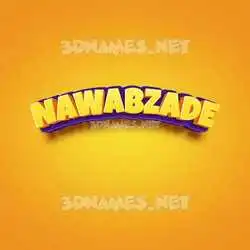 nawabzade in Orange Toon style - 3D name wallpaper