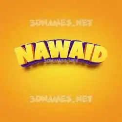 nawaid in Orange Toon style - 3D name wallpaper