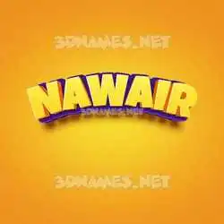 nawair in Orange Toon style - 3D name wallpaper