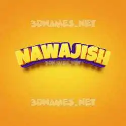 nawajish in Orange Toon style - 3D name wallpaper