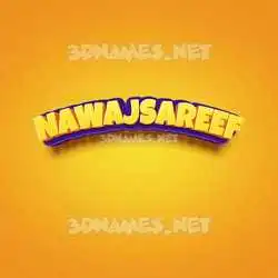 nawajsareef in Orange Toon style - 3D name wallpaper