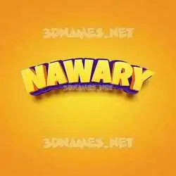 nawary in Orange Toon style - 3D name wallpaper