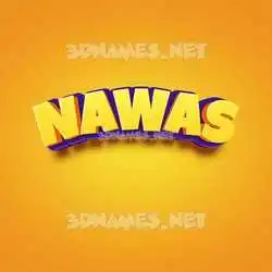 nawas in Orange Toon style - 3D name wallpaper
