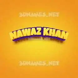 nawaz khan in Orange Toon style - 3D name wallpaper