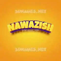 nawazish in Orange Toon style - 3D name wallpaper