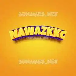 nawazkkc in Orange Toon style - 3D name wallpaper