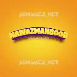 nawazmahboob in Orange Toon style - 3D name wallpaper