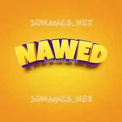 nawed in Orange Toon style - 3D name wallpaper