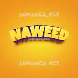 naweed in Orange Toon style - 3D name wallpaper