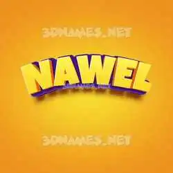 nawel in Orange Toon style - 3D name wallpaper