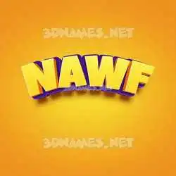 nawf in Orange Toon style - 3D name wallpaper
