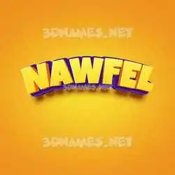 nawfel in Orange Toon style - 3D name wallpaper