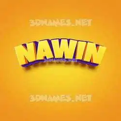 nawin in Orange Toon style - 3D name wallpaper