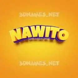 nawito in Orange Toon style - 3D name wallpaper