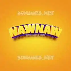 nawnaw in Orange Toon style - 3D name wallpaper