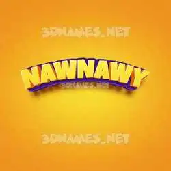 nawnawy in Orange Toon style - 3D name wallpaper