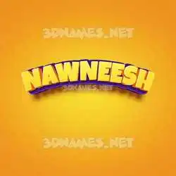 nawneesh in Orange Toon style - 3D name wallpaper