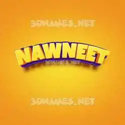 nawneet in Orange Toon style - 3D name wallpaper
