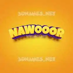 nawooor in Orange Toon style - 3D name wallpaper