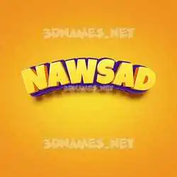 nawsad in Orange Toon style - 3D name wallpaper