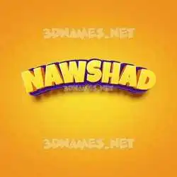 nawshad in Orange Toon style - 3D name wallpaper
