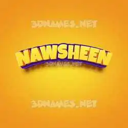 nawsheen in Orange Toon style - 3D name wallpaper