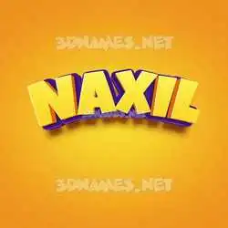 naxil in Orange Toon style - 3D name wallpaper