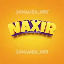 naxir in Orange Toon style - 3D name wallpaper