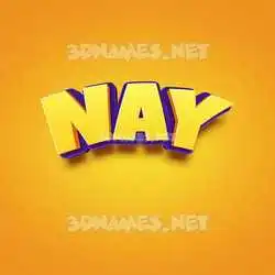 nay in Orange Toon style - 3D name wallpaper