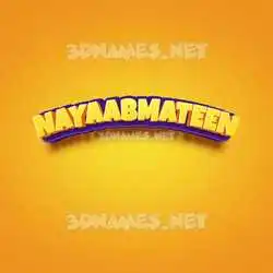 nayaabmateen in Orange Toon style - 3D name wallpaper