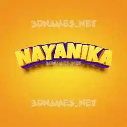 nayanika in Orange Toon style - 3D name wallpaper