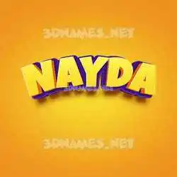 nayda in Orange Toon style - 3D name wallpaper