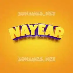 nayear in Orange Toon style - 3D name wallpaper