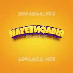 nayeemqadir in Orange Toon style - 3D name wallpaper